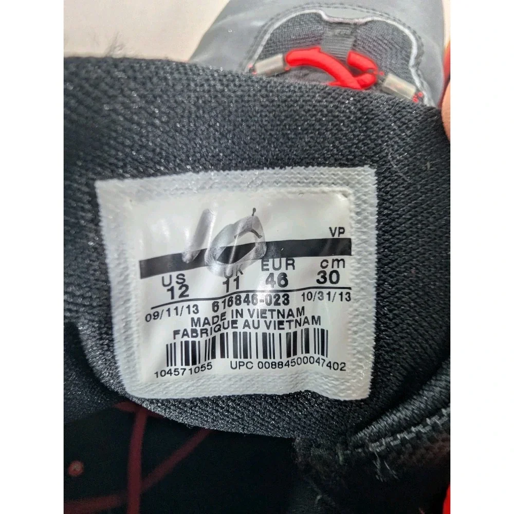 Air Jordan Prime Flight Mens 12 Black Red Infrared 616846-023 Basketball Shoes